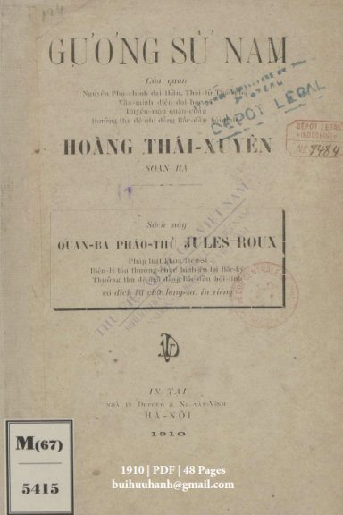 Gương Sử Nam (1910) - Hoàng Thái Xuyên